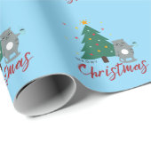 コーヒーと木の香りのかわいい猫クリスマス ラッピングペーパー (ロールコーナー)