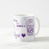 コーヒーと本が可愛読い コーヒーマグカップ (正面右)