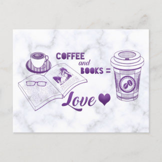 コーヒーと本が可愛読い ポストカード