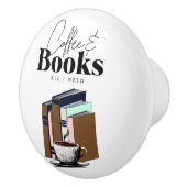 コーヒーと本が必要なヴィンテージ セラミックノブ (右)