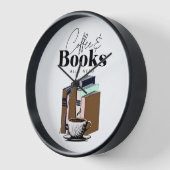 コーヒーと本が必要なヴィンテージ 壁時計 (傾斜)