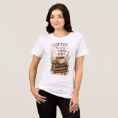 コーヒーと本のある幸せな日々 トライブレンドＴシャツ (正面全面)
