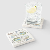 コーヒーと本のコースター ストーンコースター (横)