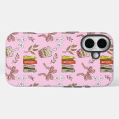 コーヒーと本のパターン iPhoneケース | 読書好きな人へ Case-Mate iPhoneケース (裏面 (横))