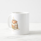 コーヒーと本のTシャツ | 読書好きへのギフト コーヒーマグカップ (正面左)