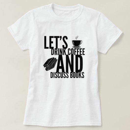 コーヒーと本を読むTシャツ Tシャツ (デザイン正面)