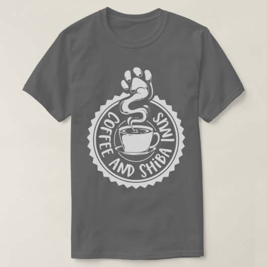 コーヒーと柴犬 柴犬 Tシャツ (デザイン正面)