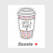 コーヒーと植物,植物の女性,園芸贈り物 シール (シート)
