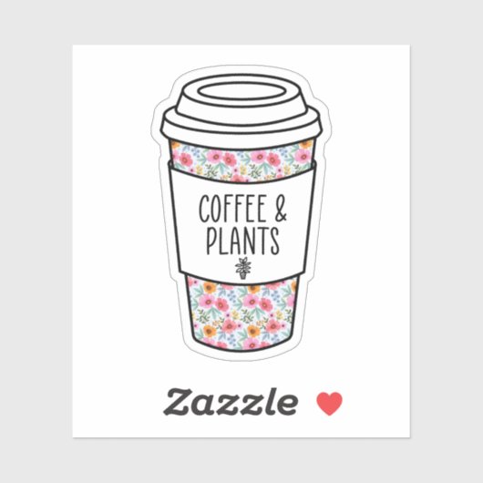 コーヒーと植物,植物の女性,園芸贈り物 シール (シート)