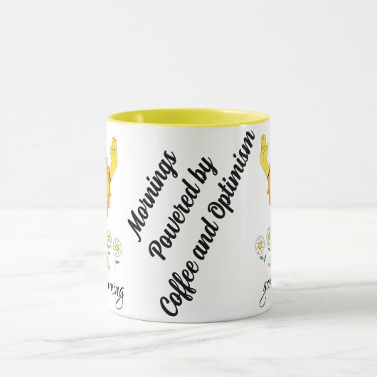 コーヒーと楽観主義に支えられた朝 マグカップ (中央)