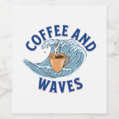 コーヒーと波 ワインラベル (シングルラベル)