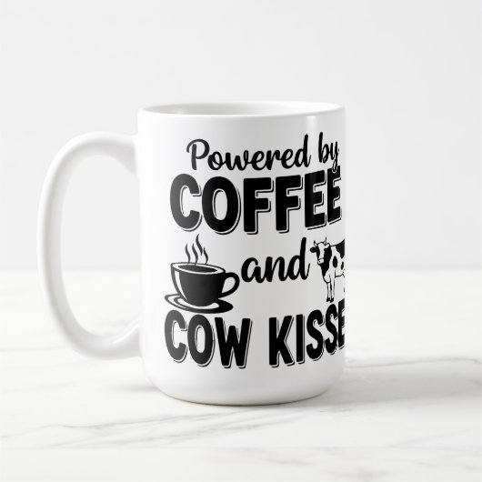 コーヒーと牛のキスがエネルギー源 コーヒーマグカップ (左)