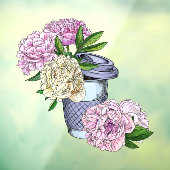 コーヒーと牡丹 ウィンドウサイン (シート3)