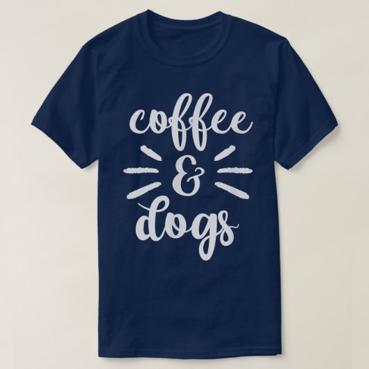 コーヒーと犬かわいおもしろいいグラフィック男性へティーWom Tシャツ (デザイン正面)