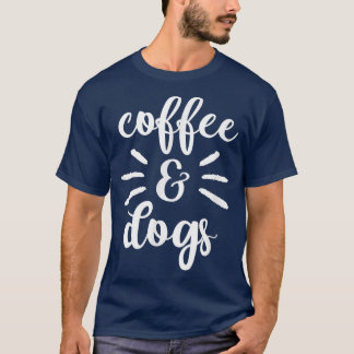 コーヒーと犬かわいおもしろいいグラフィック男性へティーWom Tシャツ