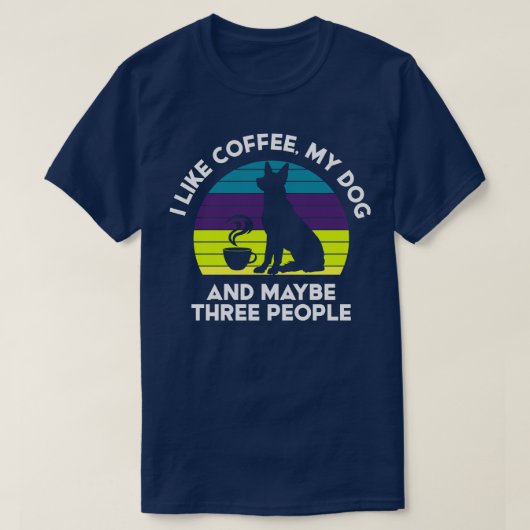 コーヒーと犬が大好き Tシャツ (デザイン正面)