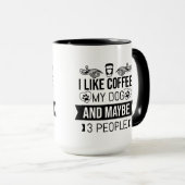 コーヒーと犬が好きな内向的な友達の誕生日 冗談 マグカップ (正面右)