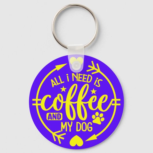 コーヒーと犬さえいればそれでいい キーホルダー (正面)