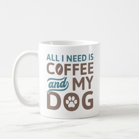コーヒーと犬さえいればそれでいい コーヒーマグカップ (左)