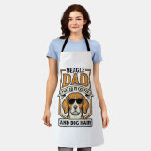 コーヒーと犬の毛で動くビーグルパパのシャツ_1 エプロン (着用した状態)
