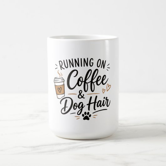 コーヒーと犬の毛で走るマグカップ コーヒーマグカップ (中央)