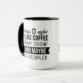 コーヒーと犬は友人の誕生日を内向きおもしろい マグカップ (正面左)