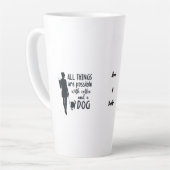 コーヒーと犬好きのためのカスタマイズ可能デザイン カフェラテマグ (左アングル)