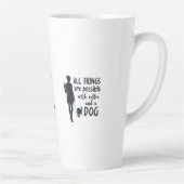 コーヒーと犬好きのためのカスタマイズ可能デザイン カフェラテマグ (右)