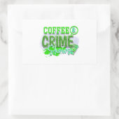 コーヒーと犯罪番組 長方形シール (バッグ)