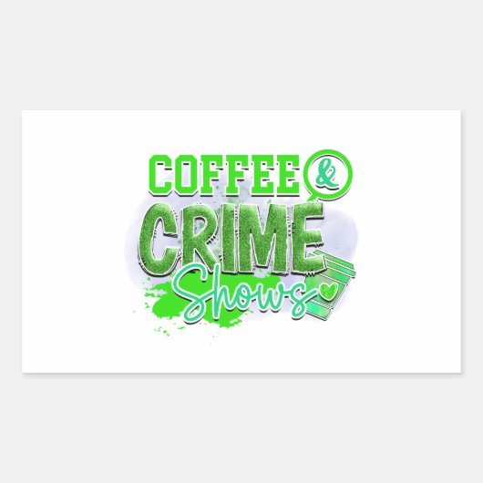 コーヒーと犯罪番組 長方形シール (正面)