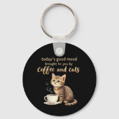 コーヒーと猫が今日もたらす良い気分 キーホルダー (正面)