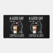 コーヒーと猫が可愛い日おもしろいだ デスクマット (正面)