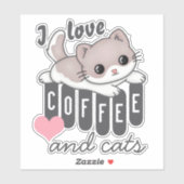 コーヒーと猫が大好き シール (シート)