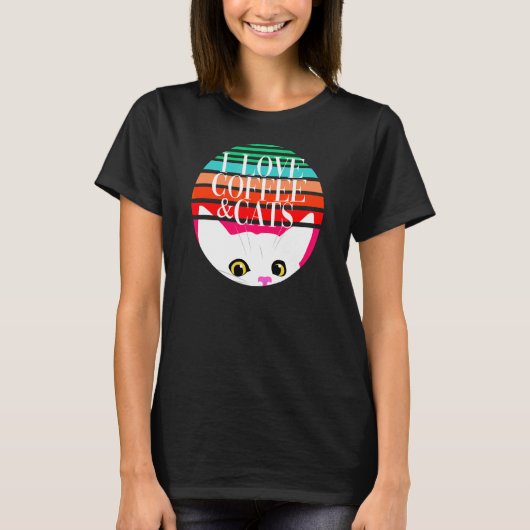コーヒーと猫が大好き Tシャツ (正面)