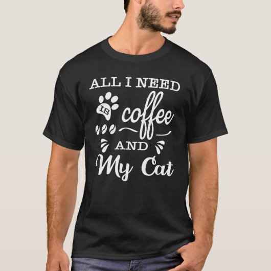 コーヒーと猫さえいればそれでいい ネコ母さん 母の日 Tシャツ (正面)