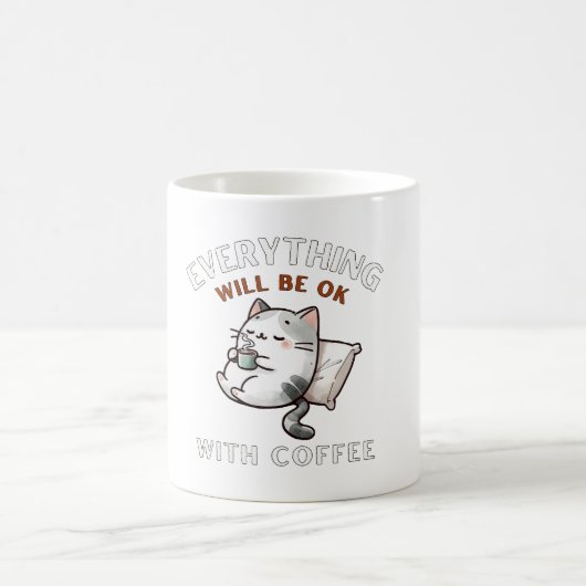 コーヒーと猫ですべてうまくいく コーヒーマグカップ (中央)