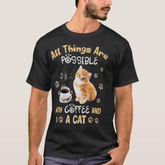 コーヒーと猫で出来る Tシャツ