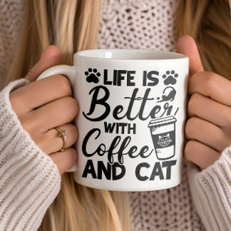 コーヒーと猫で生活が良く、猫好きマグ コーヒーマグカップ