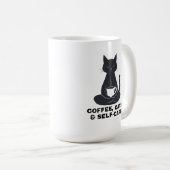 コーヒーと猫と自分磨き コーヒーマグカップ (正面右)