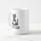 コーヒーと猫と自分磨き コーヒーマグカップ (正面左)
