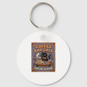 コーヒーと猫のキャットティーリーフコーヒー占い キーホルダー