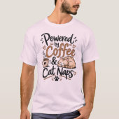 コーヒーと猫の昼寝で動く Tシャツ (正面)