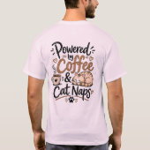 コーヒーと猫の昼寝で動く Tシャツ (裏面)