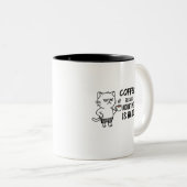 コーヒーと猫好きマグカップ ツートーンマグカップ (正面右)
