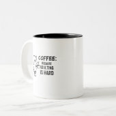 コーヒーと猫好きマグカップ ツートーンマグカップ (正面左)