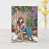 コーヒーと猫 | それだけおもしろいの友情 カード (黄色い花)