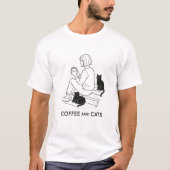 コーヒーと猫 Tシャツ (正面)