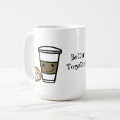 コーヒーと甘い可愛いことわざ コーヒーマグカップ (正面左)