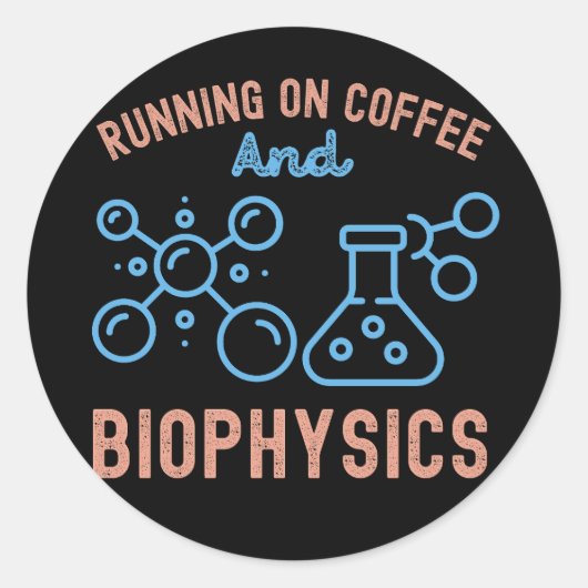 コーヒーと生物物理学で走る ラウンドシール (正面)