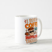 コーヒーと皮肉と不適切な思考で動く コーヒーマグカップ (正面右)